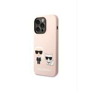 Husa de protectie Case Liquid Silicone Karl and Choupette MagSafe Compatible pentru iPhone 14 Pro Max - Roz imagine