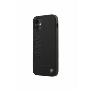 Husa de protectie BMHCP12SSLLBK Leather Hot Stamp pentru iPhone 12 Mini Black imagine