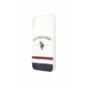 Husa de protectie US Polo Tricolor Blurred pentru iPhone 11 Pro Max - White imagine