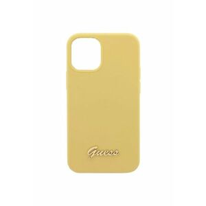 Husa Cover Silicone Metal Logo pentru iPhone 12 Mini GUHCP12SLSLMGYE - Yellow imagine