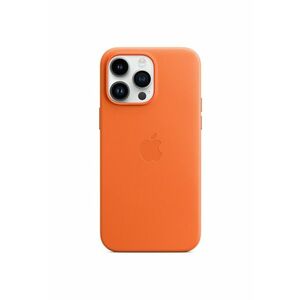 Husa de protectie Leather Case with MagSafe pentru iPhone 14 Pro Max - Orange imagine