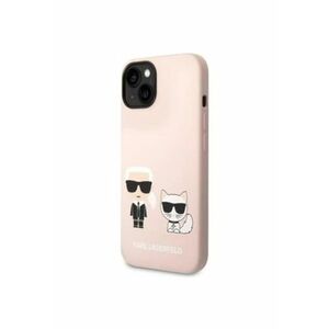 Husa de protectie Case Liquid Silicone Karl and Choupette MagSafe Compatible pentru iPhone 14 Plus - Roz imagine