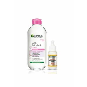 Set Apa micelara Skin Naturals pentru ten sensibil - 400 ml + Serum cu Vitamina C Garnier Skin Naturals cu efect de stralucire - 30 ml imagine