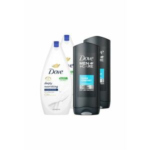 Pachet Gel de dus Deeply Nourishing - 500 ml - 2 bucati + Gel de dus Dove Men+Care Clean Comfort - 400 ml - 2 bucati imagine