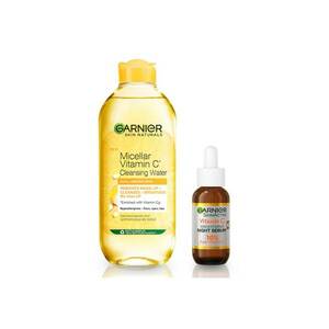 Set Apa micelara Skin Naturals imbogatita cu Vitamina C - 400 ml + Serum de noapte Garnier Skin Naturals cu Vitamina C Pura - 30 ml imagine