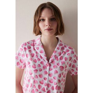 Bluza de pijama din bumbac cu model cu fructe imagine