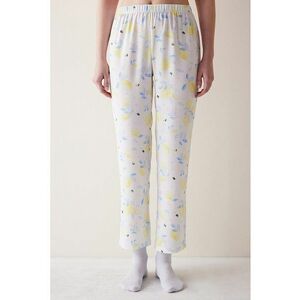 Pantaloni de pijama cu talie inalta si model cu fructe imagine