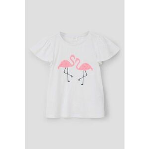 Tricou de bumbac cu flamingo imagine