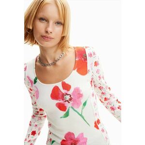 Bluza de bumbac cu model floral imagine