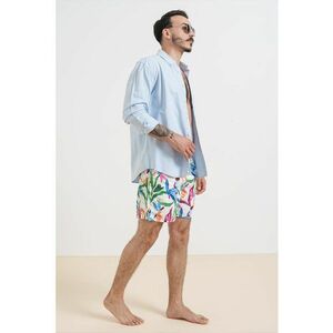 Pantaloni scurti de baie cu snur si model floral imagine
