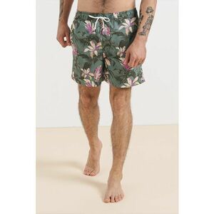 Pantaloni scurti de baie cu snur si model floral imagine