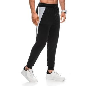 Pantaloni conici de trening cu segmente contrastante imagine