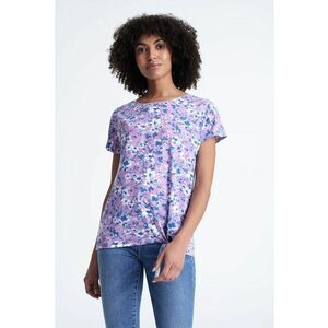 Bluza din amestec de modal cu model floral - maneci scurte si detaliu nod imagine