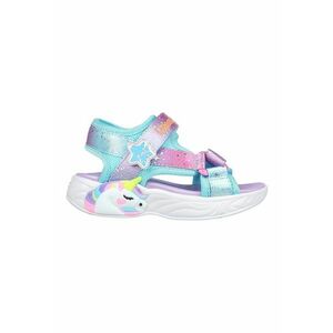 Sandale cu velcro si model colorblock Unicorn Dream imagine