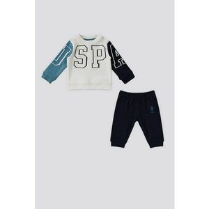 Set de bluza sport cu imprimeu logo si pantaloni sport imagine