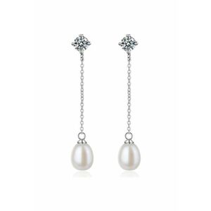 Cercei din argint cu zirconia si perle Masami imagine