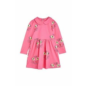 Mini Rodini rochie din bumbac pentru copii culoarea roz, mini, evazati imagine