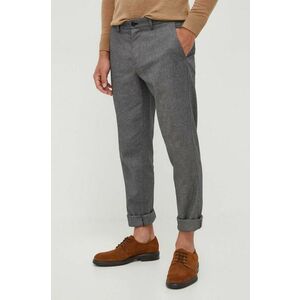 Sisley pantaloni barbati, culoarea gri, mulata imagine
