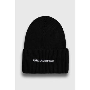 Karl Lagerfeld caciula din amestec de casmir culoarea negru, din tesatura neteda imagine