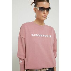 Converse bluza femei, culoarea roz, cu imprimeu imagine
