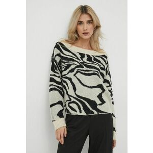 Sisley pulover din amestec de lana femei, culoarea bej imagine
