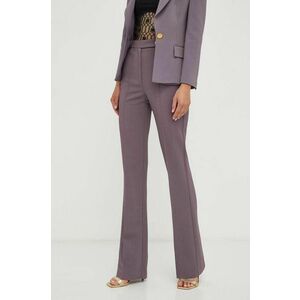Elisabetta Franchi pantaloni femei, culoarea violet, evazati, high waist imagine