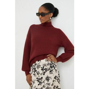 Answear Lab pulover femei, culoarea bordo, light, cu turtleneck imagine