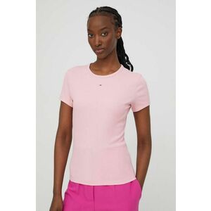 Tommy Jeans tricou femei, culoarea roz DW0DW17383 imagine