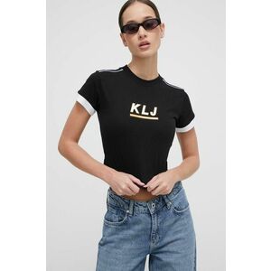 Karl Lagerfeld Jeans tricou din bumbac femei, culoarea negru imagine
