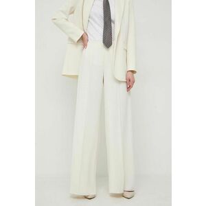 MAX&Co. pantaloni femei, culoarea alb, drept, high waist 2416130000000 imagine