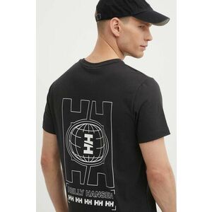 Helly Hansen tricou din bumbac culoarea negru, modelator imagine