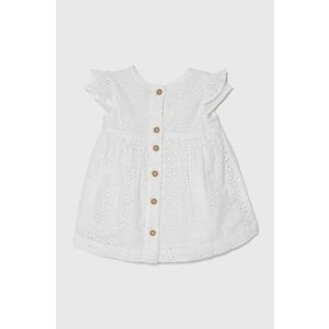 United Colors of Benetton rochie din bumbac pentru bebeluși culoarea alb, mini, evazati imagine