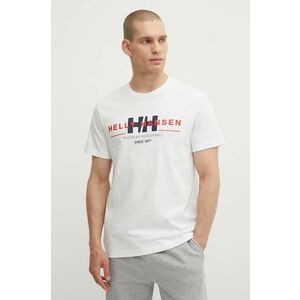 Helly Hansen tricou din bumbac culoarea alb, modelator imagine