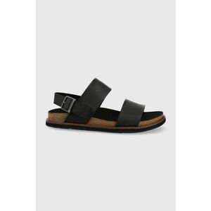Timberland sandale de piele barbati, culoarea negru imagine