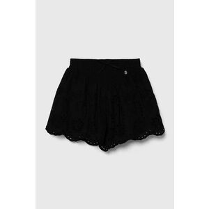 Sisley pantaloni scurți din bumbac pentru copii culoarea negru, neted imagine