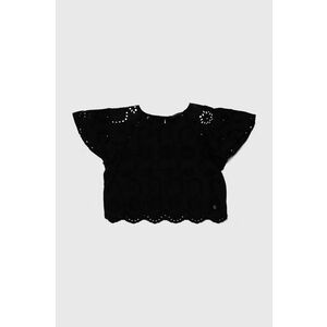 Sisley bluza copii culoarea negru, neted imagine