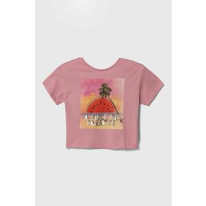 Sisley tricou de bumbac pentru copii culoarea roz imagine
