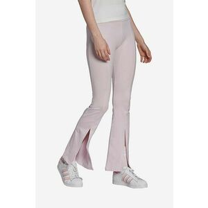 adidas Originals pantaloni femei, culoarea violet, evazati, high waist HU1615-violet imagine