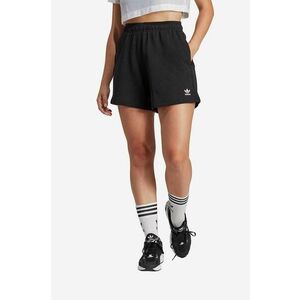adidas Originals pantaloni scurți femei, culoarea negru, uni, high waist IC1506-black imagine