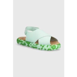 Camper sandale din piele pentru copii culoarea verde imagine