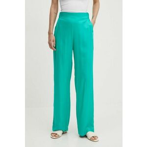 United Colors of Benetton pantaloni femei, culoarea verde, lat, high waist, 4XBQDF06Z imagine