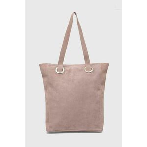Answear Lab geanta de mana din piele intoarsa culoarea roz imagine