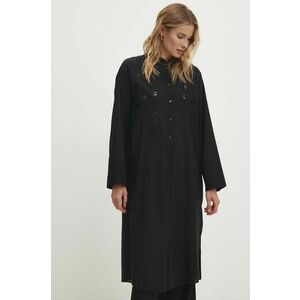 Answear Lab rochie din bumbac culoarea negru, midi, oversize imagine