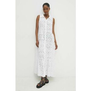 Answear Lab rochie din bumbac culoarea alb, midi, oversize imagine