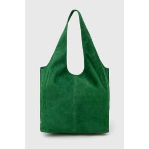 Answear Lab geanta de mana din piele intoarsa culoarea verde imagine