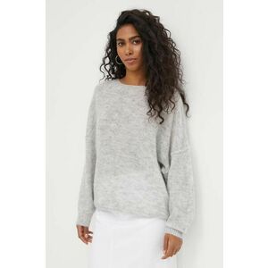 American Vintage pulover din amestec de lana PULL BOULE ML COL ROND femei, culoarea gri, light, YAN18DE24 imagine