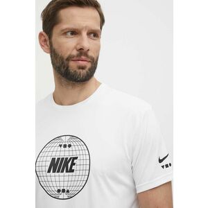 Nike tricou de antrenament Lead Line culoarea alb, cu imprimeu imagine