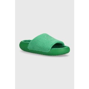 Crocs papuci Classic Towel Slide femei, culoarea verde, 209962 imagine