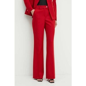 BOSS pantaloni de lana culoarea rosu, lat, high waist, 50521150 imagine