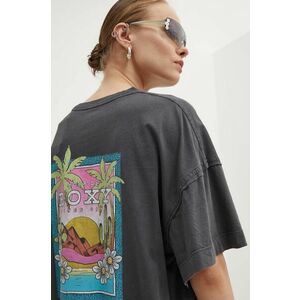 Roxy tricou din bumbac SWEETER SUN femei, culoarea gri, ERJZT05718 imagine